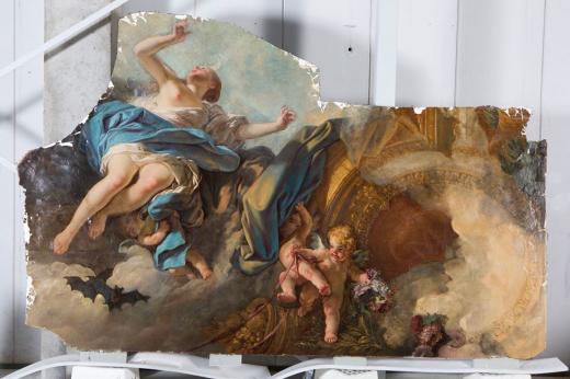 L-J. Durameau : Lever de l'Aurore, 1768-1769, chambre de Mme de Voyer (détail)