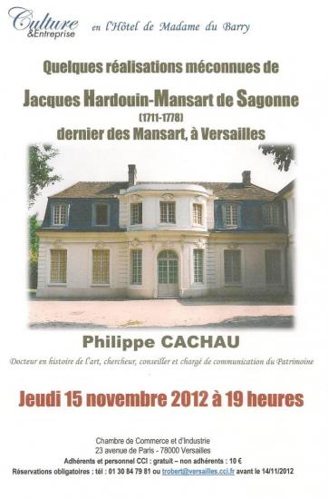 affiche conférence Mansart de Sagonne, novembre-2012