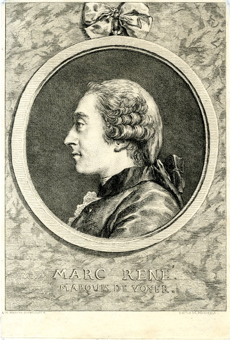 Charles-Nicolas Cochin, Marc-René de Voyer d'Argenson, marquis de Voyer, Londres, British Museum.
