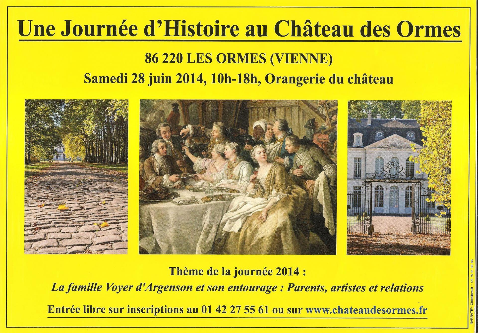 Flyer Journée d'histoire 2014, Château des Ormes
