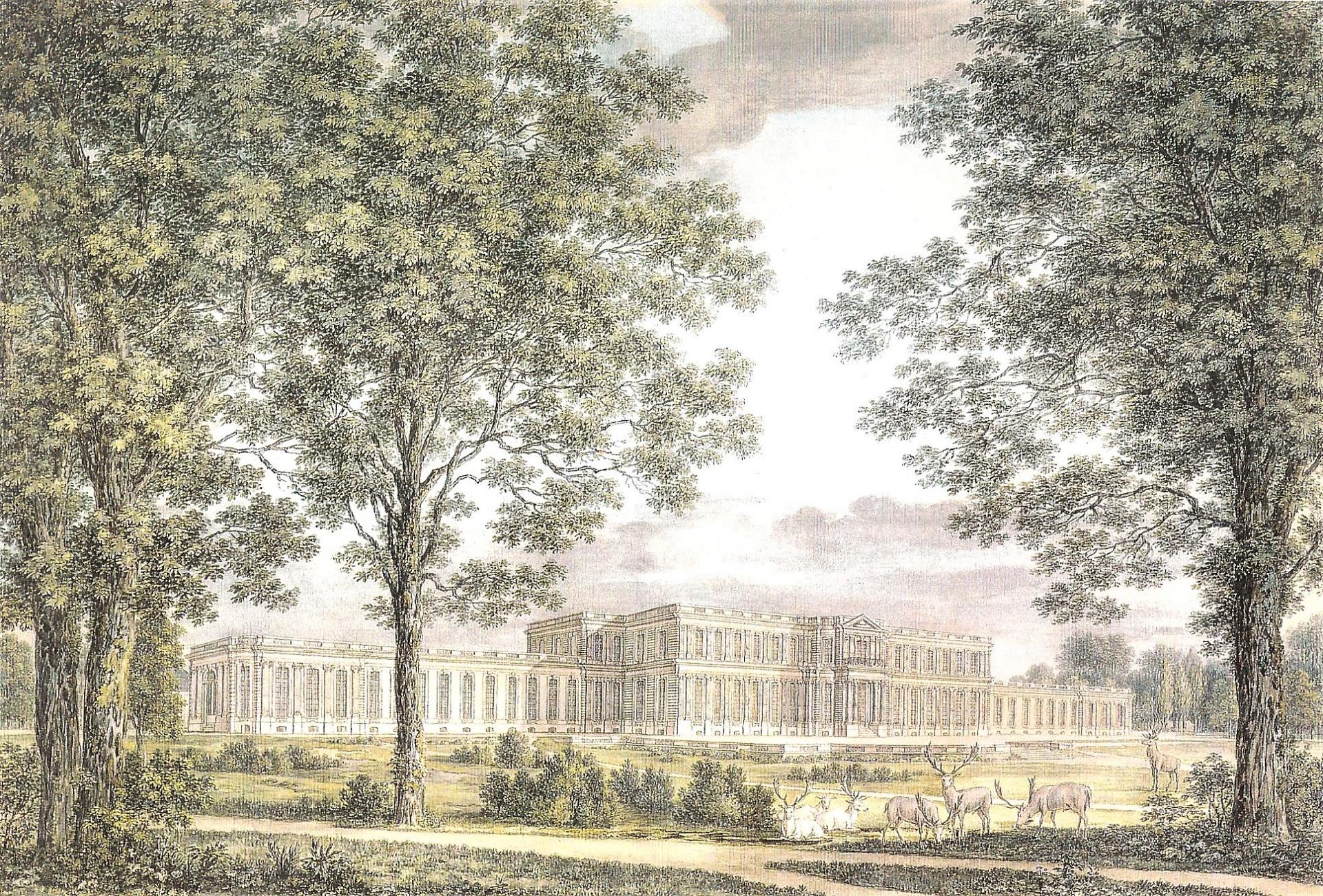 Philipp Adolf Leclerc, Château de Jägersburg côté jardin, 1786, collection privée