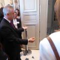 Inauguration des ouvrages du château par le maire d'Asnières