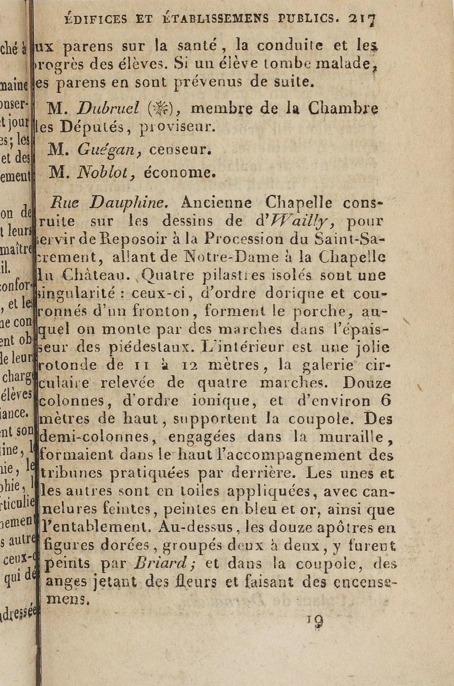 Description du Reposoir, Cicérone de Versailles, 1822
