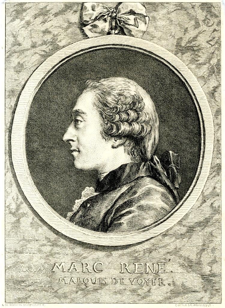 Le marquis de Voyer, gravure par Cl.-N. Cochin et Cl.-H. Watelet, 1754