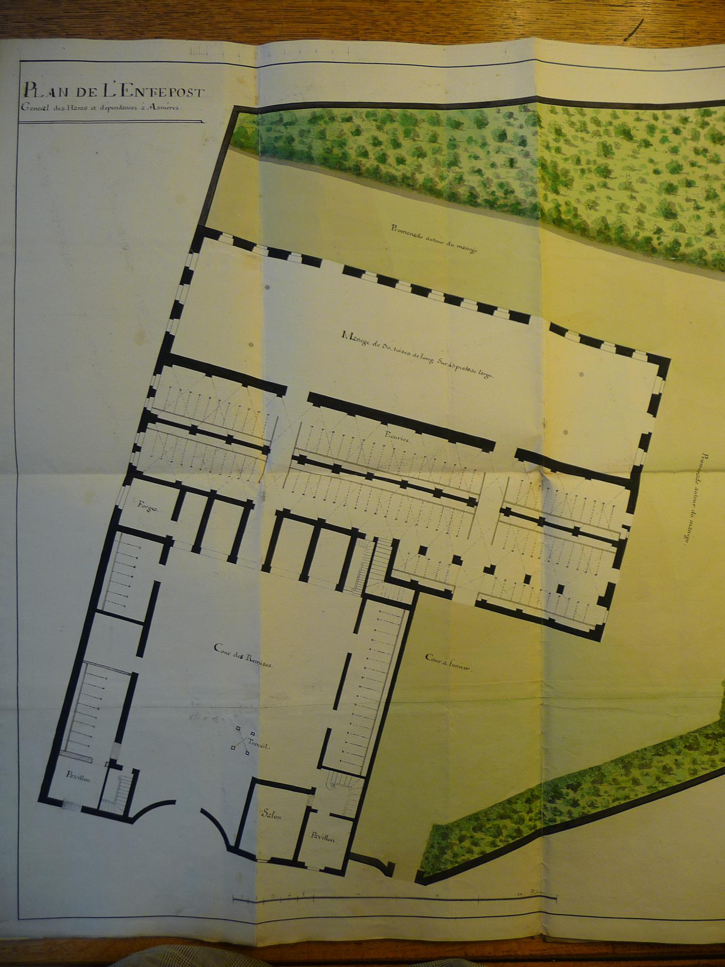 Plan des haras d'Asnières, 1764, Archives Nationales