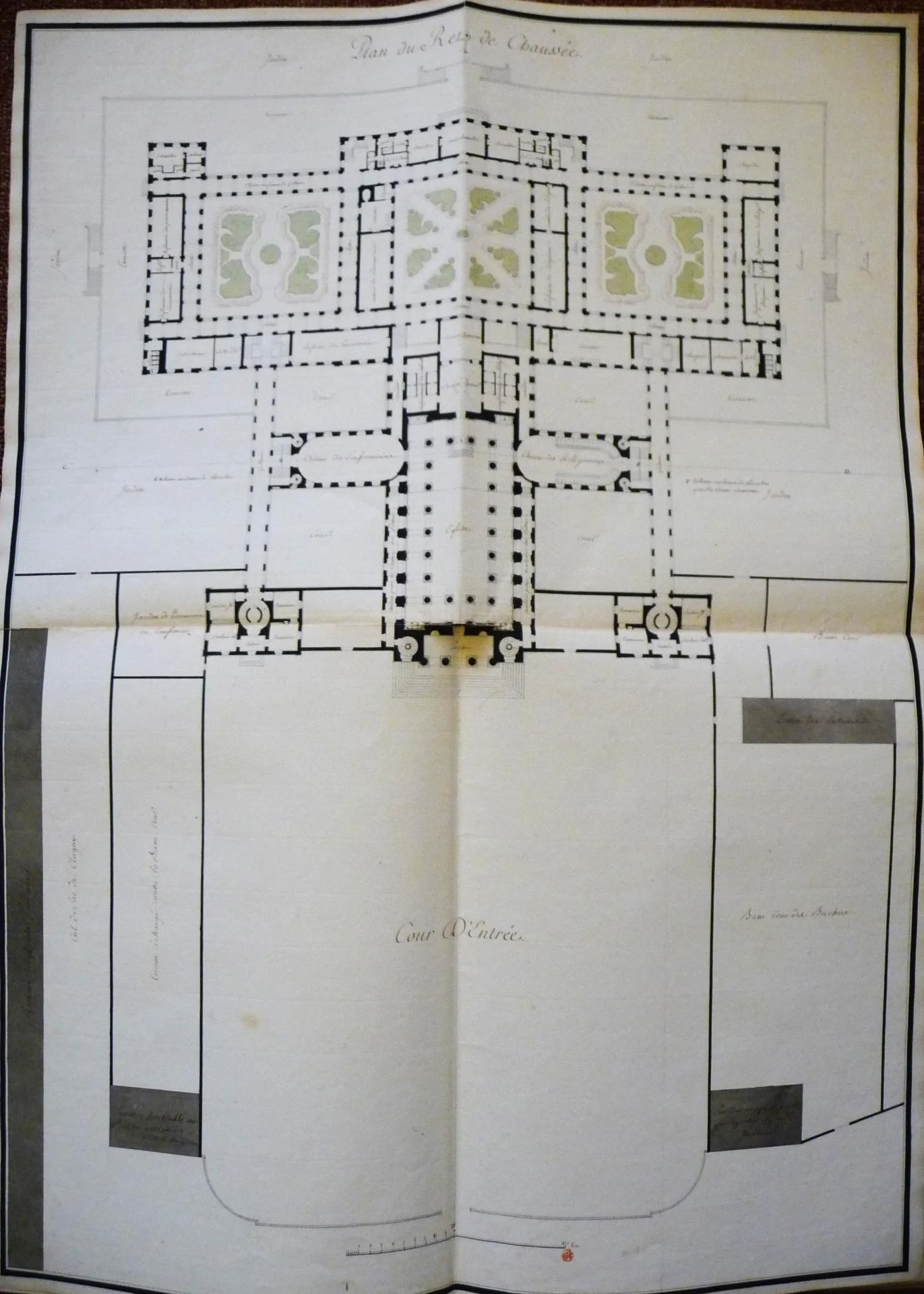 Richard Mique, plan général du couvent de la reine, premier projet, 1766, Versailles, Bibliothèque municipale
